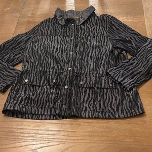 Ruby Rd. Zebra Stripe Utility Jacket